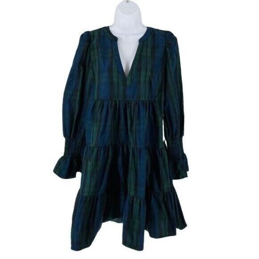 Pomander Place NEW Blackwatch Kenzo Academia Plaid Mini Dress Green Size XXL - Picture 4 of 12